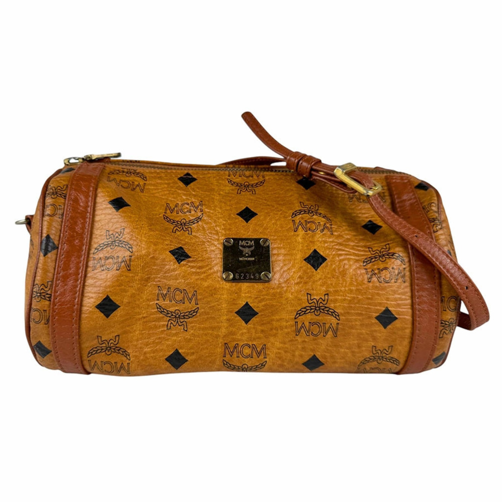 MCM Crossbody Shoulder Bag Leather Brown